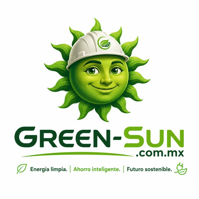 Logo y mascota GreenSun para llamada a contacto