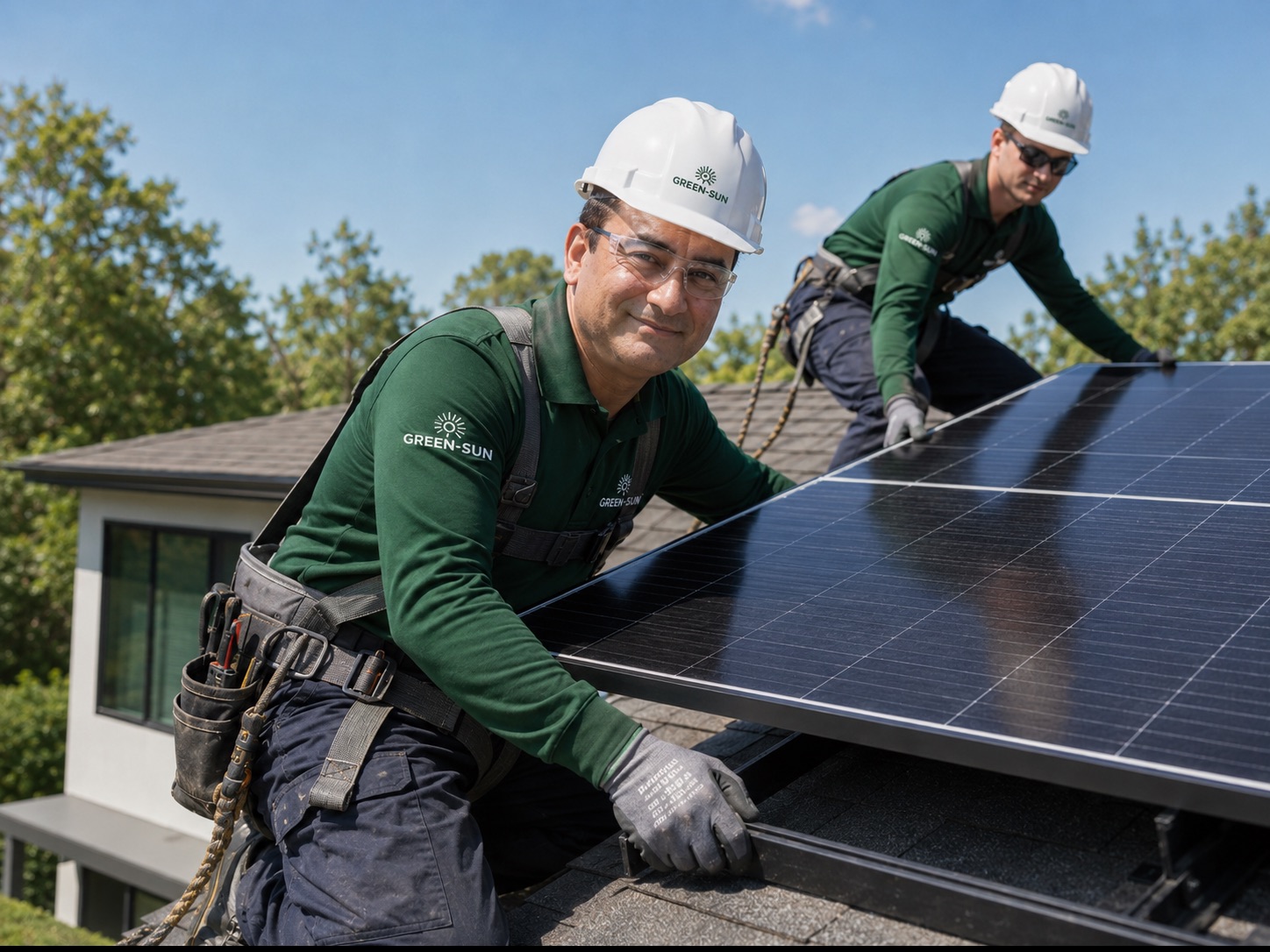 Instalacion de paneles solares GreenSun en techo residencial